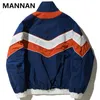 Jackets masculinos Mannan vintage Multicolor Block Color Block Patchwork Jackets Autumn Hip Hop Streetwear