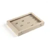 Jewelry Pouches 2023 Fashion Linen 35 24 4.5CM Earrings Ear Studs Organizer Show Case Display Holder Box Storage Boxes