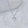 Catene color argento catena clavicola amore cuore pendente ciondolo collana girocollo per donne ragazze accessori gioielli da sposa Dz328