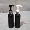 Storage Bottles 100ml Empty Black White Cosmetic Lotion Container With Silver Aluminum Pump Shampoo Liquid Soap Packaging