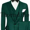 Mens Suits Blazers Custom Made Green Dot Dot para 3 peças JacketPantsvest Casual Casual Groom Blazer Tuxedo Casamento 230209