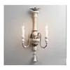 Wall Lamps French Carved Vintage Wood Lighting 2 Light Interior Retro Sconce For Bedroom Indoor Loft Decor Hallway Drop Delivery Ligh Dhgrp