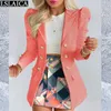 Tvådelt klädkontor bär 2 -stycken Set Women Matching Set Spring Autumn Fashion Blazer Tops High midje Mini kjolar Casual Suit Outfits 230209