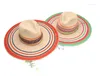 Berets 202306-gaoda-British Drop Summer Color Patchwork Rope Decoration Wide Brim Grass Lady Fedoras Cap Women Panama Jazz Hat