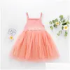 Dresses 15Y Toddler Baby Kid Girl Knitted Tle Tutu Dress Sleeveless Party Wedding Birthday For Girls Children Costume Drop Delivery Dhsrq
