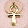 Charms Wysiwyg 1Pcs 80X42Mm 3 Colors Large Cross Charm Pendants Ankh Big Pendant For Necklace Making Drop Delivery 202 Dhfb6