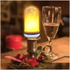 LED -lampen vlameffect Licht BB E27 6W Simulated flikkerende vintage lampen voor bar Xmas Holidays Festival Decoratie Drop levering Ligh Dh6nz