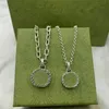 Herrhalsband designer smycken vintage nyckelkedjor kvinnor hängen halsband silver bokstav halskläder länkar par älskar halsband282z