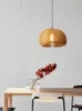 Modern Wooden shades Pendant Light Dining Room Ceiling Lights Kitchen E27 Hanging Lamp For Bedroom Suspension Luminaire 0209