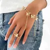 Link Chain Nieuwe Fashion Butterfly Pendant Link Keten Polband voor vrouwen Gothic Punk Finger Ring Armbanden 2022 Trend Aesthetische sieraden G230208