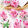 Decorative Flowers 10Pcs Red Flannel Rose Artificial Scrapbooking Candy Box Wedding Center Layout Christmas Party Garden Home Decor