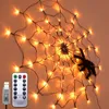 Strings Arrival Halloween LED Spider Webs Light Indoor And Outdoor Atmosphere Decor 8Modes Remote Control String LightLED StringsLED