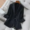 Womens Suits Blazers High Quality Office Ladies Casual Three Quarter Sleeves Summer Slim Women Suit Coat Jacket 230209