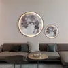 Lights Luxury Wall Wall Lamp لغرفة النوم غرفة معيشة داخلية ديكور إبداعي سقف جبل LED Moon Light Hallway Stair مدخل الممر 0209