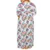 Plus size Dresses Big size dress women summer large size short sleeve print wear-resistant long dress plus size fat MM women clothing maxi dress 230209