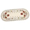 Nappe de table européenne broderie fleur Rose dentelle nappe couverture rectangulaire pour la décoration de la maison de fête de mariage