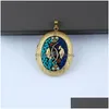 Charmes Laiton Médaillon Pendentif Po Boîte Style Ethnique Népalais Incrustation À La Main Exquis Collier Ovale Accessoires Drop Delivery 202 Dhrne