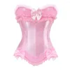 Bustiers korsetten sexy roze voor vrouwen plus size kostuum overbust vintage korset jurk set tutu victoriaanse rok kant