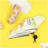 Paraplyer mini Capse Pocket Paraply 210t densitet Femfolding Sun Protection Antiuv Upf50Add Parapluie Fresh Color Paraply i Wom Dhcir