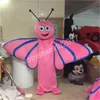 Halloween Pink Butterfly Mascot Costume Simulation Tecknad Karaktärdräkter Dräkt Vuxna Outfit Christmas Carnival Fancy Dress for Men Women