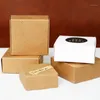 Geschenkwikkeling 15 stcs Kraft Paper Box Zwart bruiloft Decoratie Candy Cardboard Sieraden Partij Gunsten Craft Handmade1