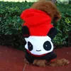 Abbigliamento per cani 100 pezzi / lotto FEDEX Panda Style Pet Clothes Puppy Suit Wear Taglia XS / S / M / L / XL