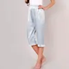 Женская одежда для сна 2023 Летний искусственный шелк шелк плюс размер 2xl 3xl Сатиновые брюки женского пижамы.