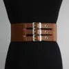 Belts 7.5cm Width 72cm Long Waist Belt Fashion Waist Belts Ladies Solid Stretch Elastic Wide Belt Dress Adornment for Women Waistband G230207