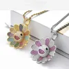 Pendant Necklaces Murakami Takashi Sunflower Necklace Emperors matching hiphop necklace ins rotating pendant t-shirt