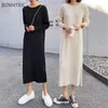 Casual Dresses Long Sleeve Dress Women New Friends Korean Style Skinny Maxi Knitted Solid Simple Warm Elasticity O-neck Harajuku Vestido Y2302