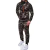Ensembles de course Vertvie 2023 printemps automne Camouflage ensemble hommes Camo imprimé vêtements de sport homme survêtement à glissière costume à capuche manteau pantalon