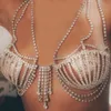 Stonefans Fashion Bikinis Rhinestone Bra Chain Chest Accessories Nightclub kleding Festival Crystal Body Jewelry Top For Women