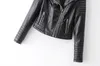 Womens Leather Faux Fashion Women Soft Motorcycle Jackets Ladies Long Sleeve Autumn Winter Biker Streetwear Black Pink Coat 230209