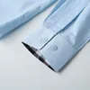 Camisa social masculina slim ajustada gola espalhada listra xadrez manga longa algodão puro marca de grife primavera verão escritório comercial roupas masculinas casuais M-4XL 759534635
