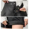 Dames shorts Europese mode pu lederen vrouwen herfst winterkleding wijd been faux dames slanke onregelmatige hoge taille