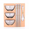 Servis uppsättningar Keith 7st Titanium Tableware Dinner Ris sallad Noodles Bowl Chopsticks Spoon Home Kitchen Cooking Tool