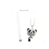 Collane con ciondolo Collana da donna Maglione con diamanti imitazione Catena Beautifly Simpatico panda femminile Pendenti con consegna a goccia Dh2Pf