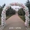 Flores decorativas Flores de casamento Centro de casamento peças de metal Arco Porta pendurada Garland Stands com flores de cerejeira para decoração de eventos