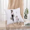 Pillow Pink Girl Print Pillowcase Bride Marry Party Decor Cover Home Sofa Living Room Decorative Cases Bridesmaid Gifts