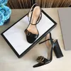 Womens high heels sandals open toe thick heel summer sandals leather designer large size fashion sexy formal wear elegant temperament office woman shoes 35-42