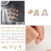 Stud Selling 26 Letter Copper Inlaid Zircon Earrings Rose Gold Temperament Small Ear Accessories Capital Letters Earr Dhibv