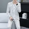 Heren Suits Blazers Boutique Suit broek Fashion Business Gentleman Wild Striped British Style Slim Casual Dress Small Suit 230209