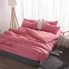 Juegos de ropa de cama Algodón lavado transpirable Colorido 4 piezas Fundas de edredón Sábana plana Cuatro estaciones Fundas de almohada Animal de dibujos animados Funda nórdica