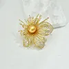 Brooches Light Luxury High Quality Copper Inlaid Zircon Orchid Elegant Dress Coat Brooch Corsage