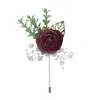 Dekorativa blommor 5pieces/väska handgjorda bröllop boutonniere brudgummen brudgumman korsar konstgjord blomma broscher te rose prom party man kostym