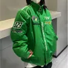 Women s Jackets American Vintage Green Baseball Cyber Y2k Basic Jacket Spring Clothes For Techwear Loose BF Women Clothing Men Winter Outerwear 230208