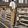 Pantaloni da uomo Tuta stile coreano moda di alta qualità per uomo e donna Bretelle larghe hip-hop Gamba larga un pezzo