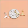 Charms Sterling Silber vergoldet Zubehör Meerjungfrau Schwanz Anhänger handgemachte DIY Armband Halskette PendantCharms Drop Lieferung Dhrld