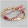 Strands de mi￧angas de pulseiras budistas feitas ￠ m￣o em contas de cobre tran￧adas para mulheres pulseiras de corda sortudas para homens cair judeu jewe dhyx8