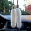 Decorações Moda imita visita a pingente de pingente de pingente de cristal diamante espelho retrovisor pendurado ornamentos de pelúcia de raposa charme interior automático decorar 0209